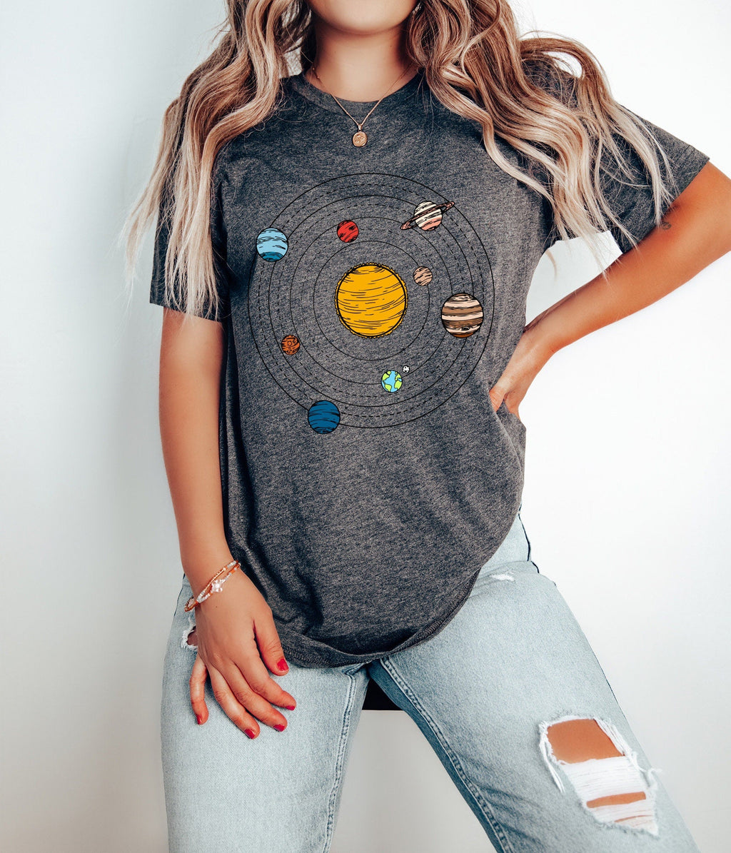 Solar System Printed Wanderers Planets Mons Solar System Tee Solar System (3)