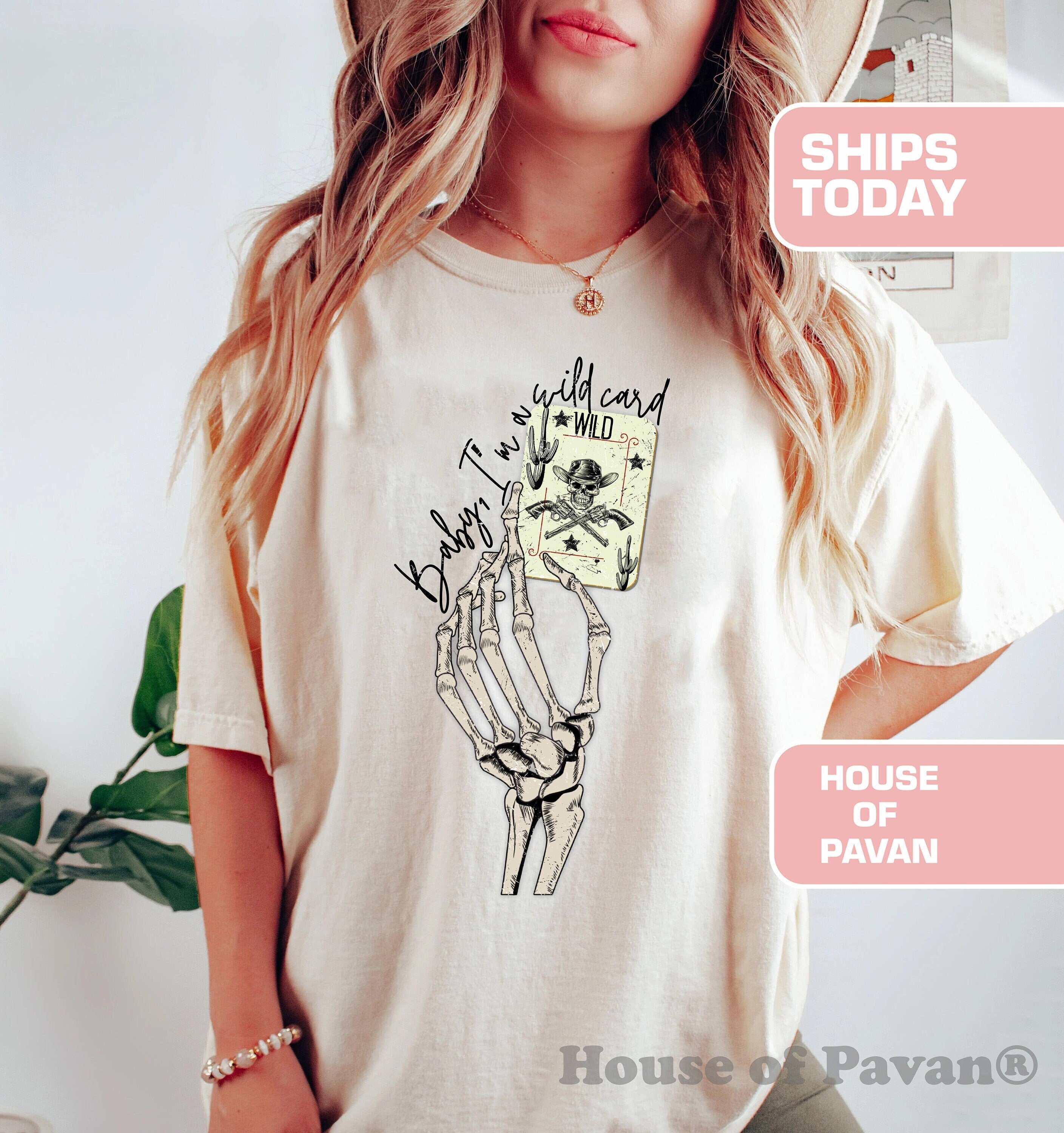 Wild Card Nashville Western Rodeo Tee Cowgirl Comfort Colors Oversized Vintage Boho Country Western Tee (3)