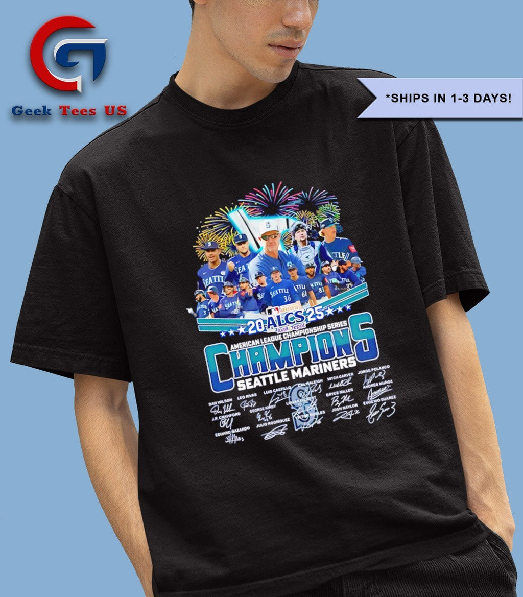 2025 ALCS Champions Seattle Mariners baseball signature shirt