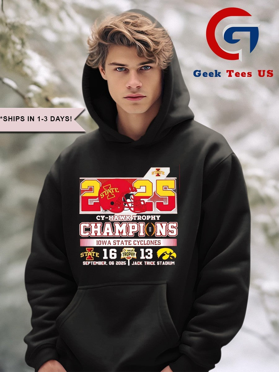 2025 Cy-Hawk Trophy Champions Iowa State Cyclones 16-13 Iowa Hawkeyes football shirt