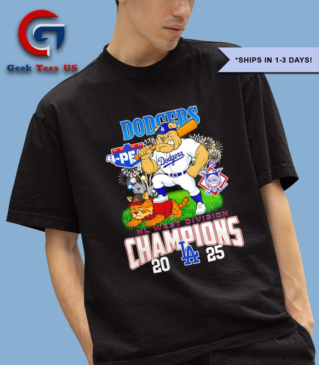 2025 NL West Division Champions Los Angeles Dodgers mascot Victory shirt