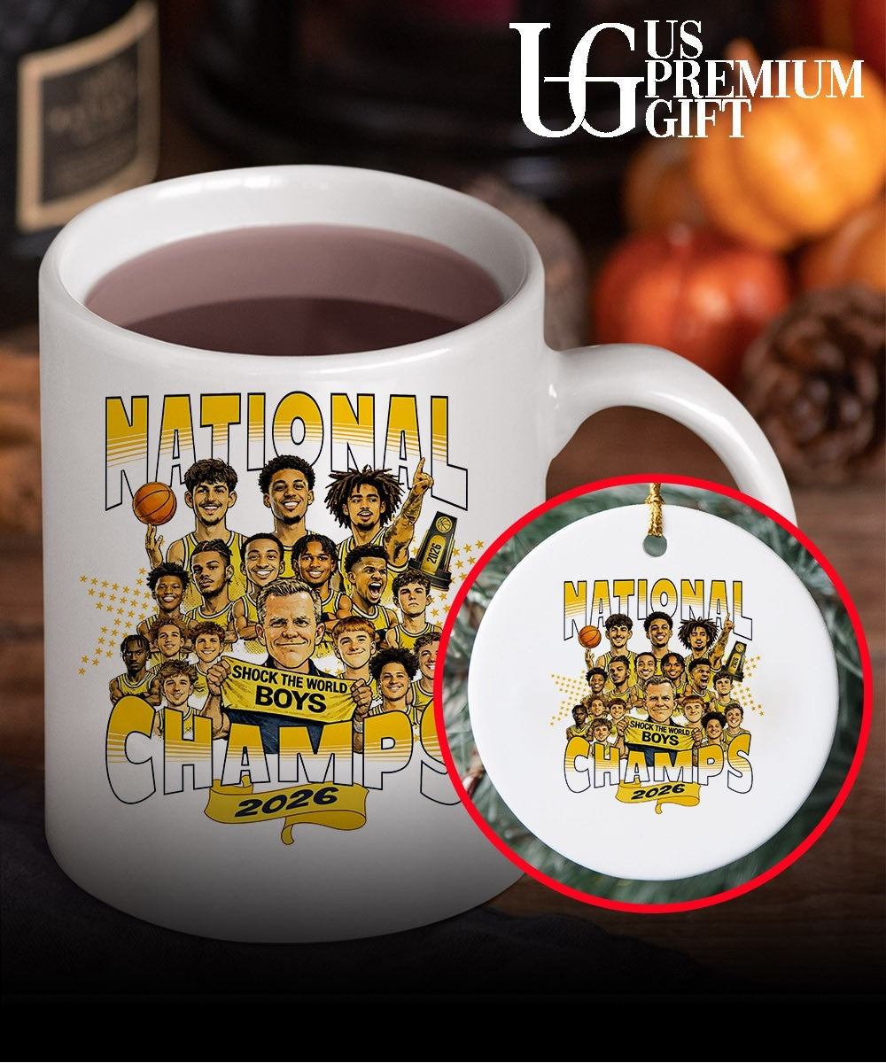2026 National Champs Michigan Wolverines Basketball Shock The World Boys caricature shirt