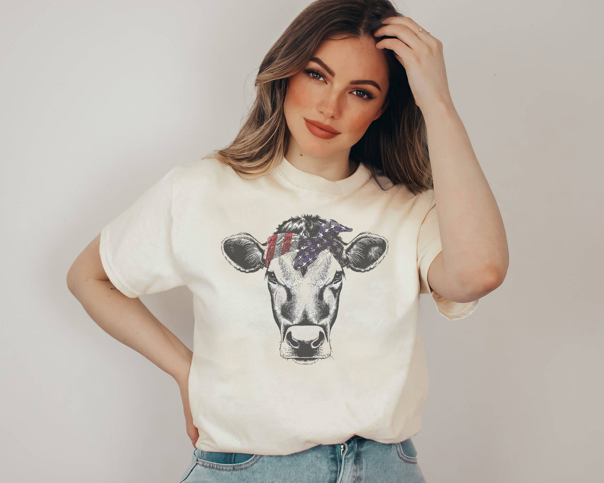American Flag Cow Tee | Cow Shirt