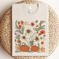 Boho Flower Fall Pumpkins Graphic Tee