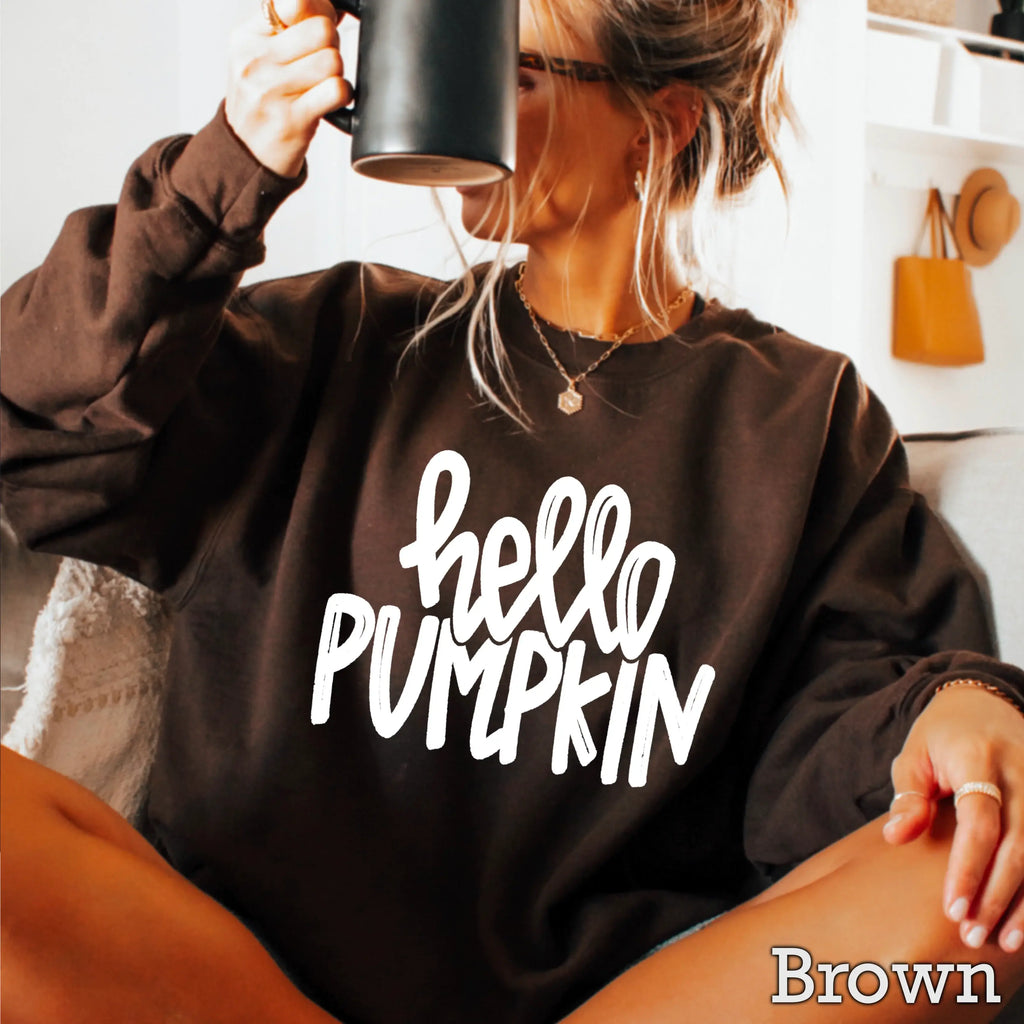 Hello Pumpkin Women’S Fall Graphic Sweatshirt