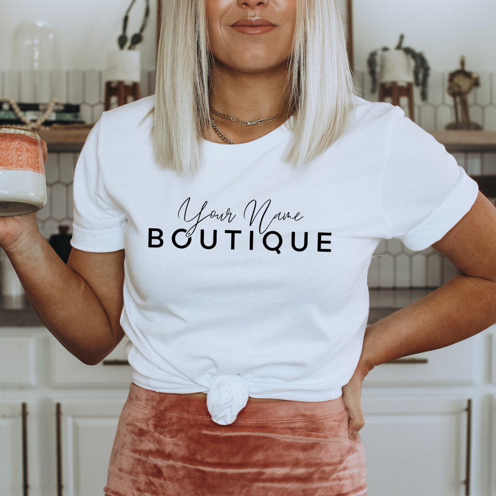 Custom Shop Name or Text Personalized Boutique Logo T-Shirt