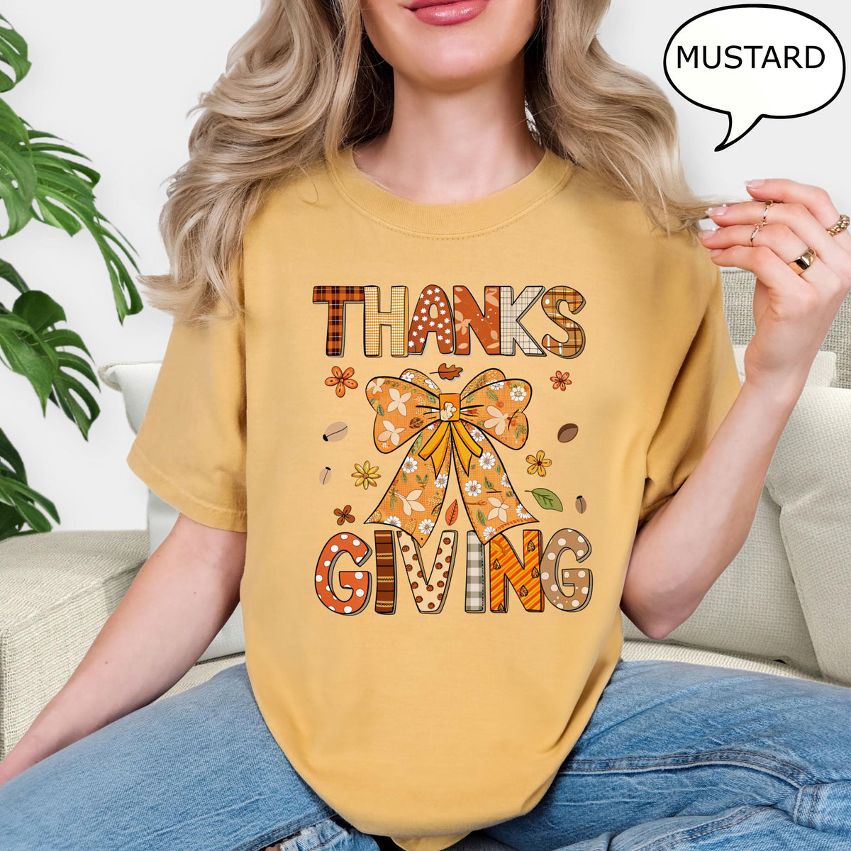 Comfort Colors Coquette Bow Thanksgiving Autumn Fall Thanksgiving Thankful Thanksgiving (4)