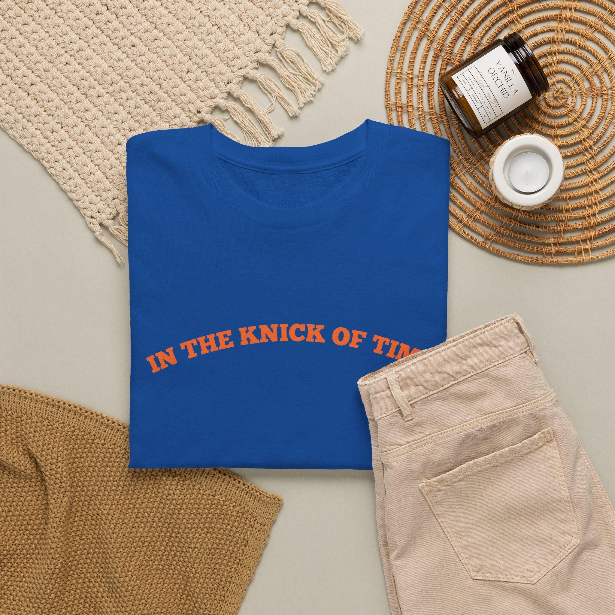Knick Time Ny Basketball Pun Tee Sports Fan Blue Orange Game Day Pop Culture (4)