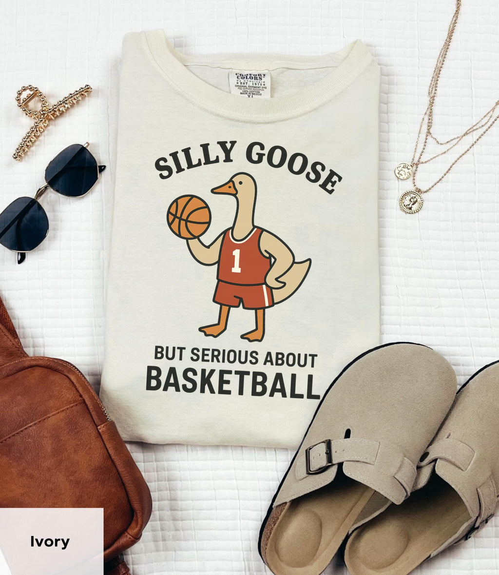 Silly Goose Basketball Goose Playing Basketball Tee Unisex T-shirt, Sweatshirt, Hoodie (4)