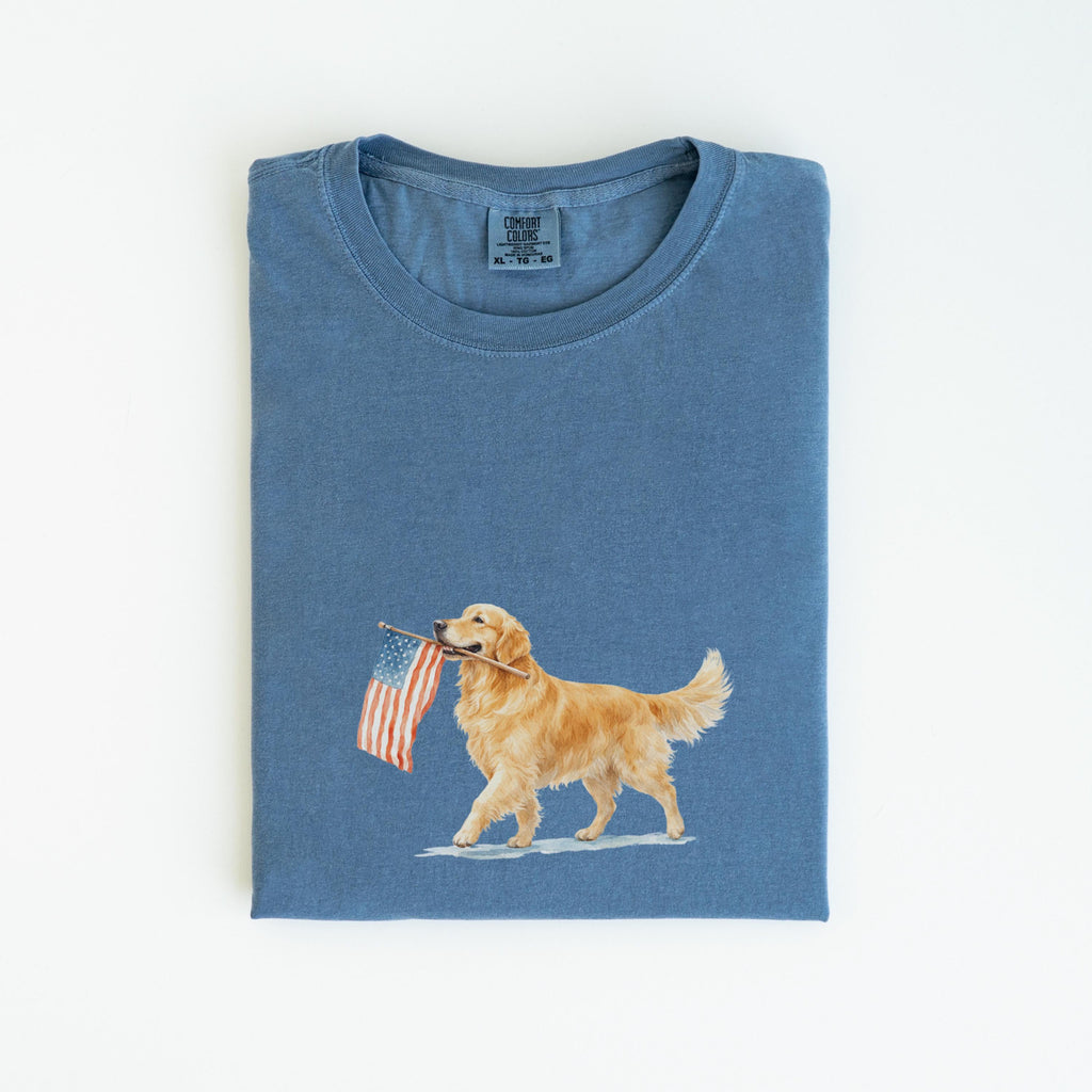 Golden Retriever American Flag Comfort Colors Golden Retriever 4th July Golden Mama Memorial Day Patriotic (4)