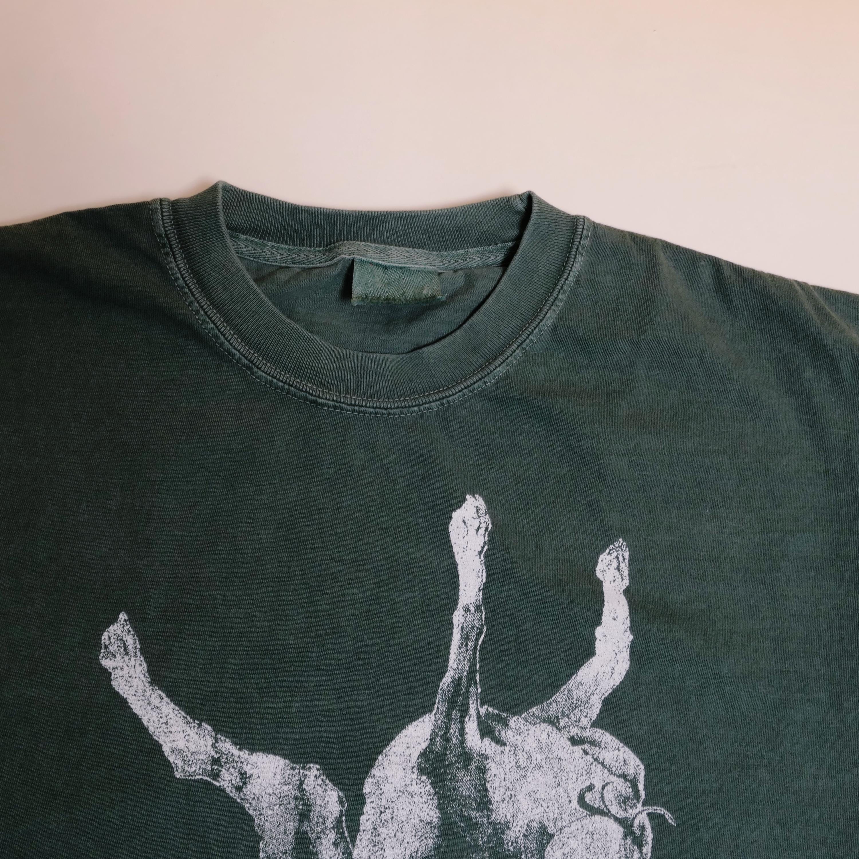 Jesus Lizard Tee Down Dog Noise Art Post Punk Wave Austin Texas Alternative Rock Noise Grunge Band Faded Green Xl (4)