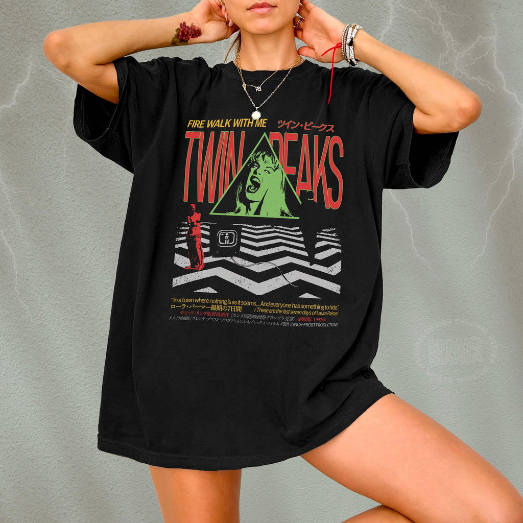 90'S Tv Show Japanese Movie Poster Lynch Tee Laura Palmer Comfort Colors (4)