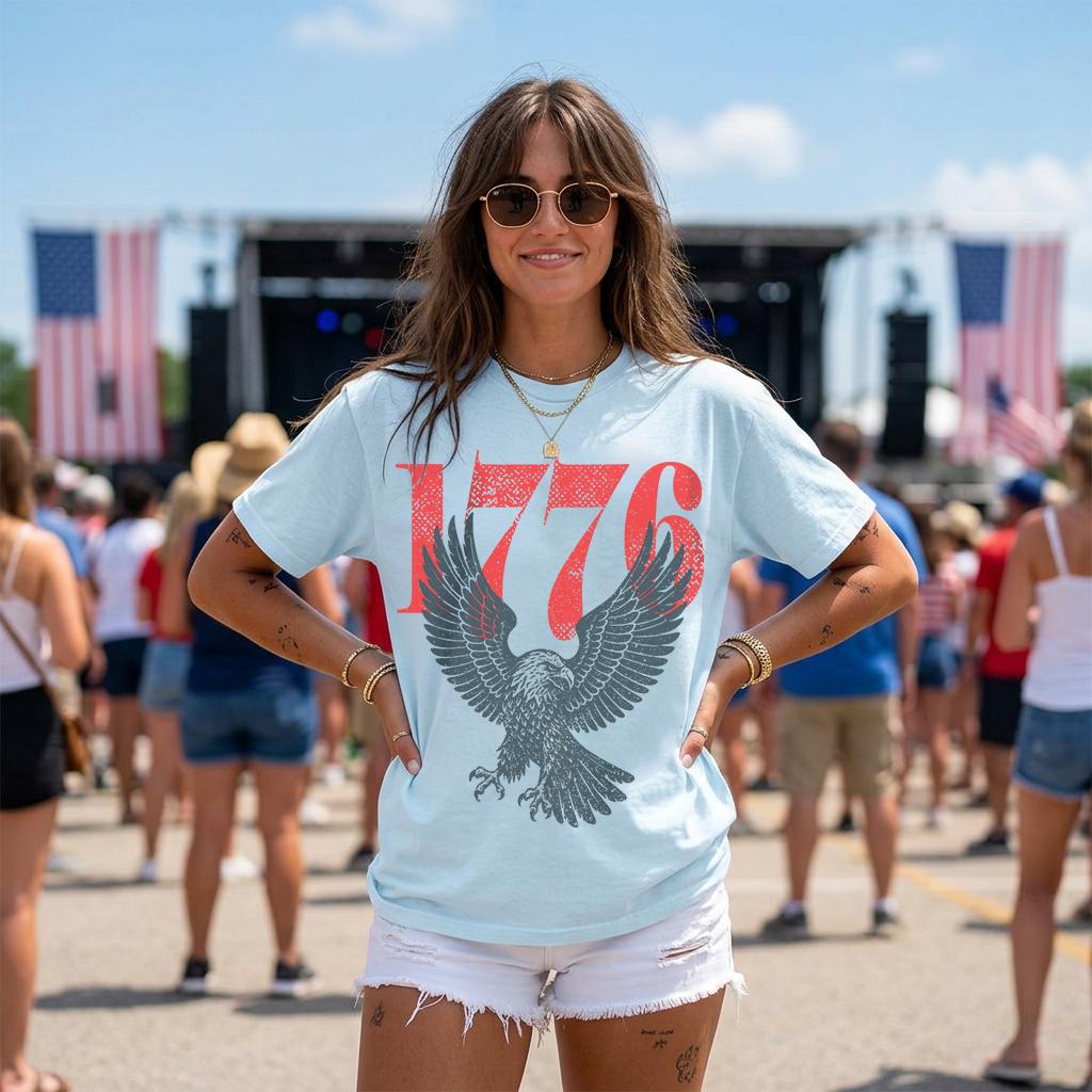 Retro 1776 Bald Eagle 250th Anniversary American 4th July Usa Independence Day Tee (4)