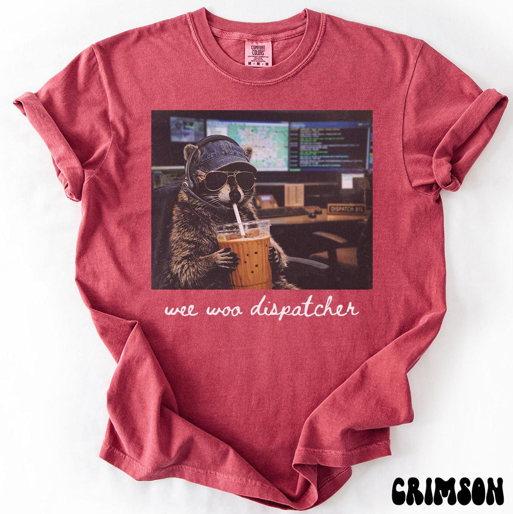 Comfort Colors Dispatcher 911 Dispatcher Raccoon Emergency Dispatch Graduation Tee (4)