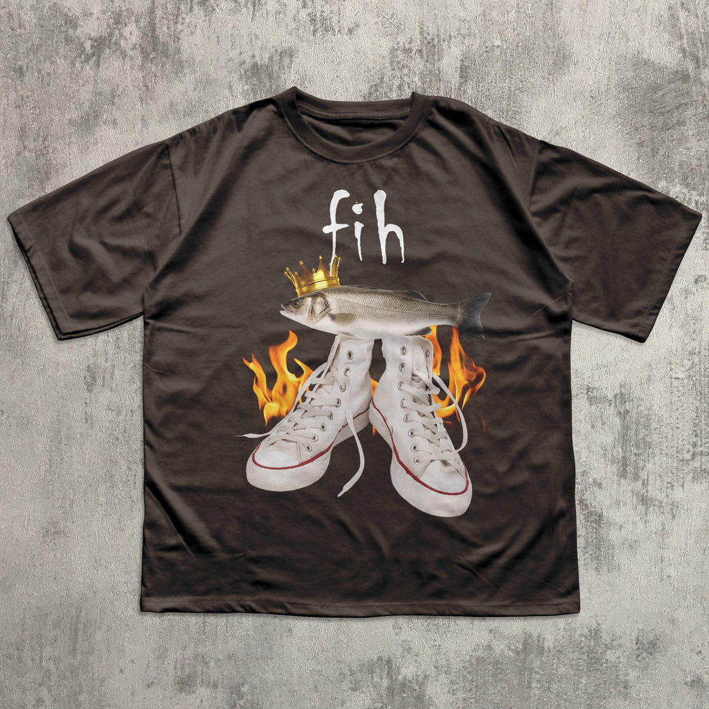 Fih Meme Fish Unhinged Clothes Ironic Tees Stupid Weird Tee Brainro Silly Cringy (4)