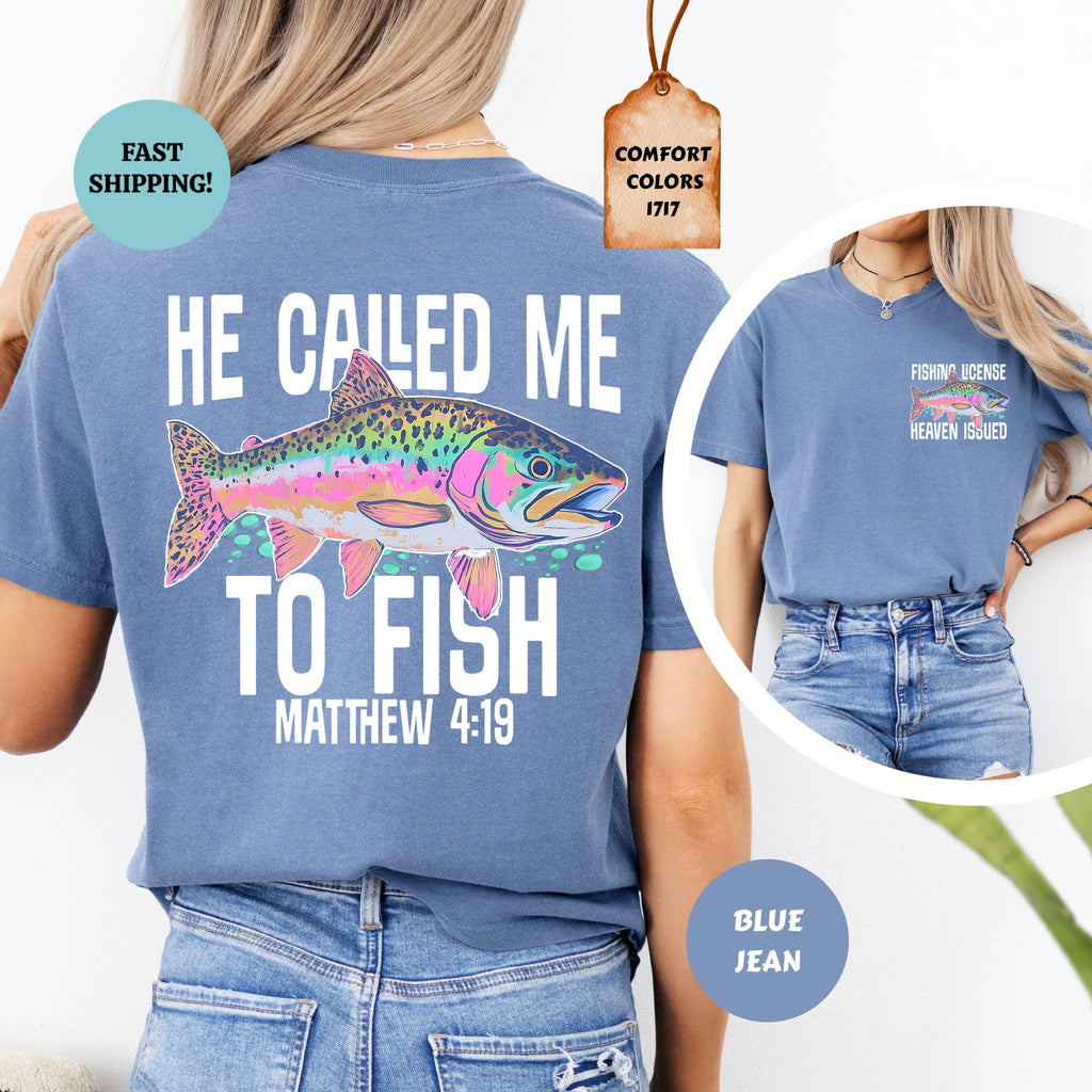 Comfort Colors Called Fish Christian Faith-Based Fishing Christian Summer Fishing Lover Scripture Tee (4)