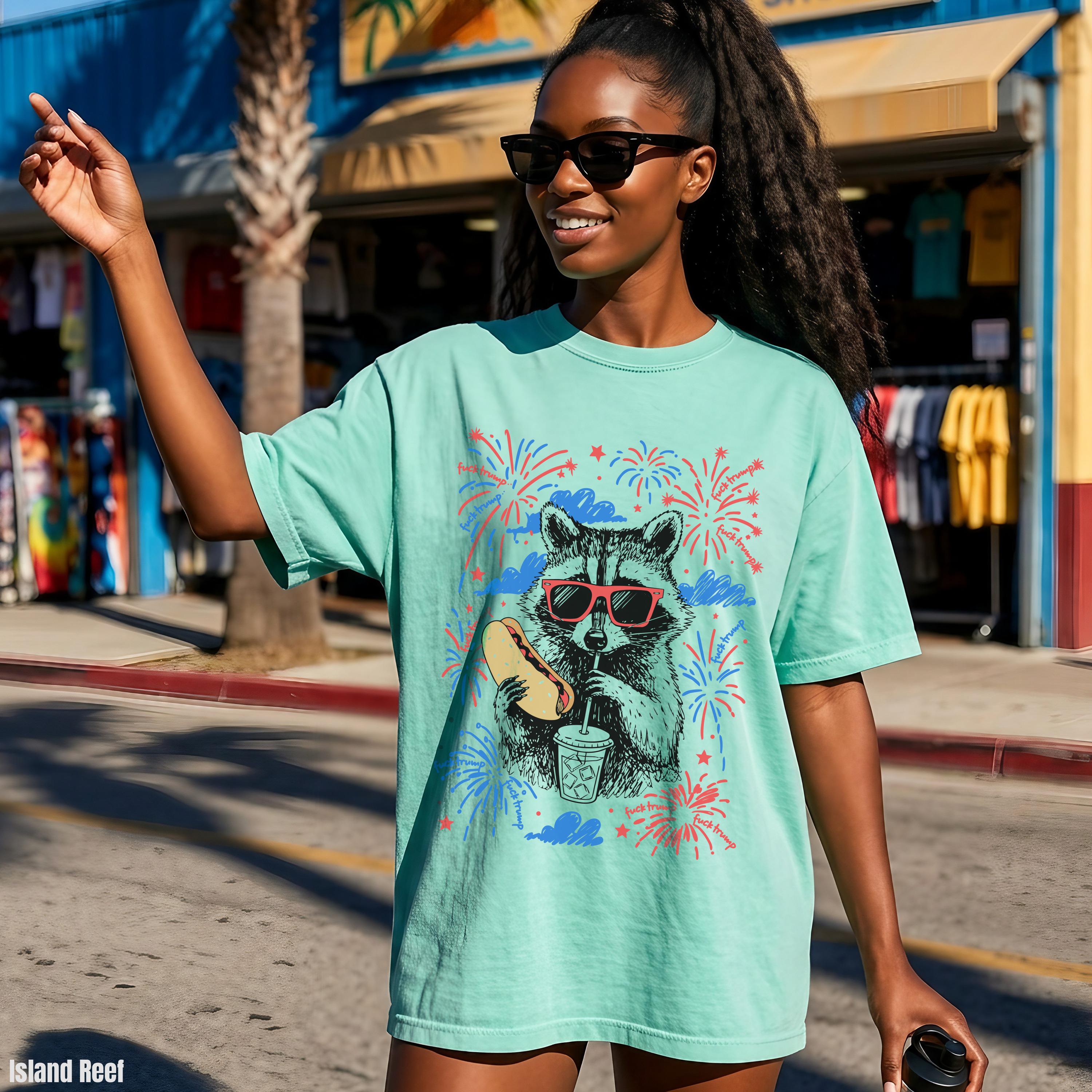 Fourth July Anti Trump Subtle Trump Raccoon Tee Fdt July 4th Usa 250 Birthday Th Anniversary Political (4)
