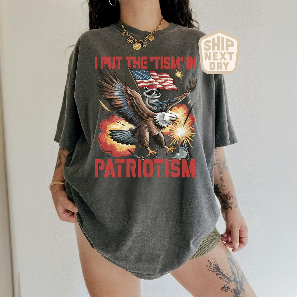 Put Tism Patriotism American Flag Bald Eagle 4th July Humor Usa Patriotic (4)