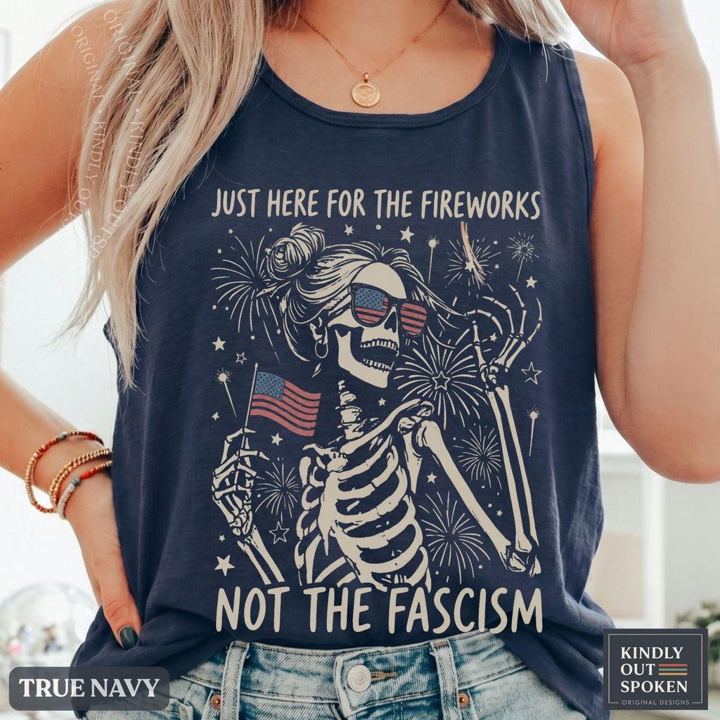 Anti Fascist July 4th Feminist Patriotic Comfort Colors Tee Liberal Fourth July Gothic America Protest Tee (4)