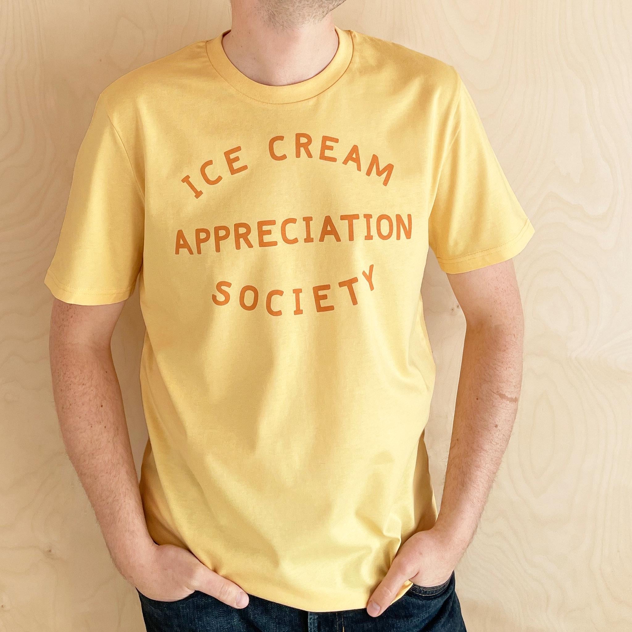 Ice Cream Appreciation Society Yellow Slogan Tee Ice Cream Lovers (4)