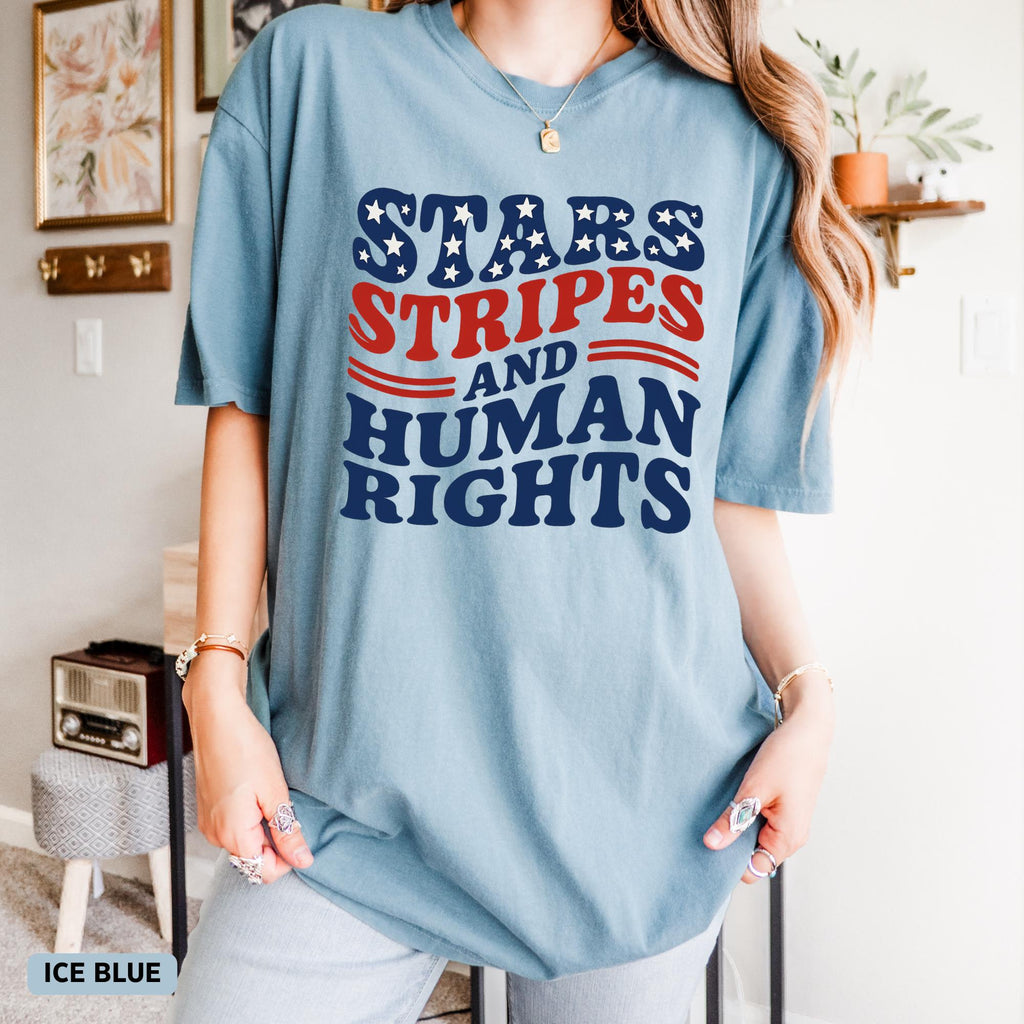 Stars Stripes Human Rights Comfort Colors Retro 4th July Liberal Feminist American Patriotic (4)