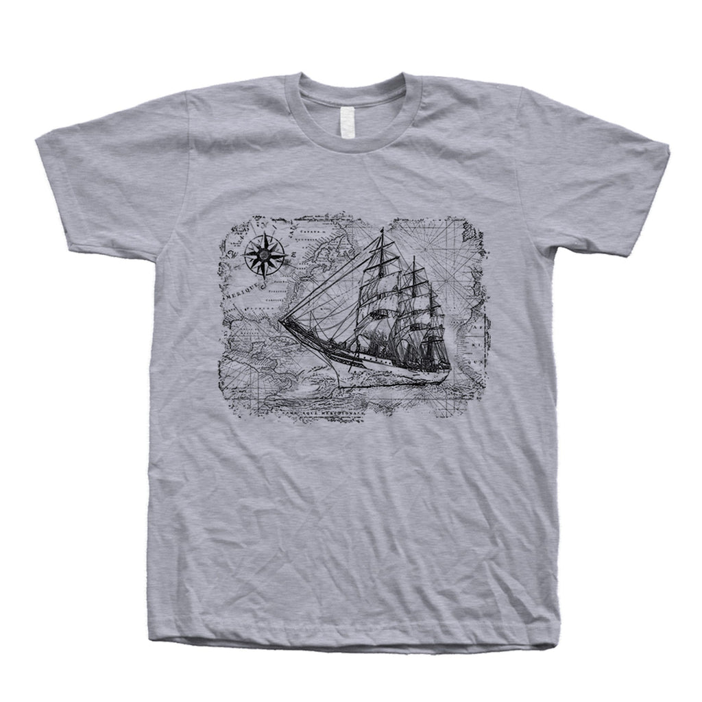 Sailing Ship Compass Map Unisex T-shirt, Sweatshirt, Hoodie (4)