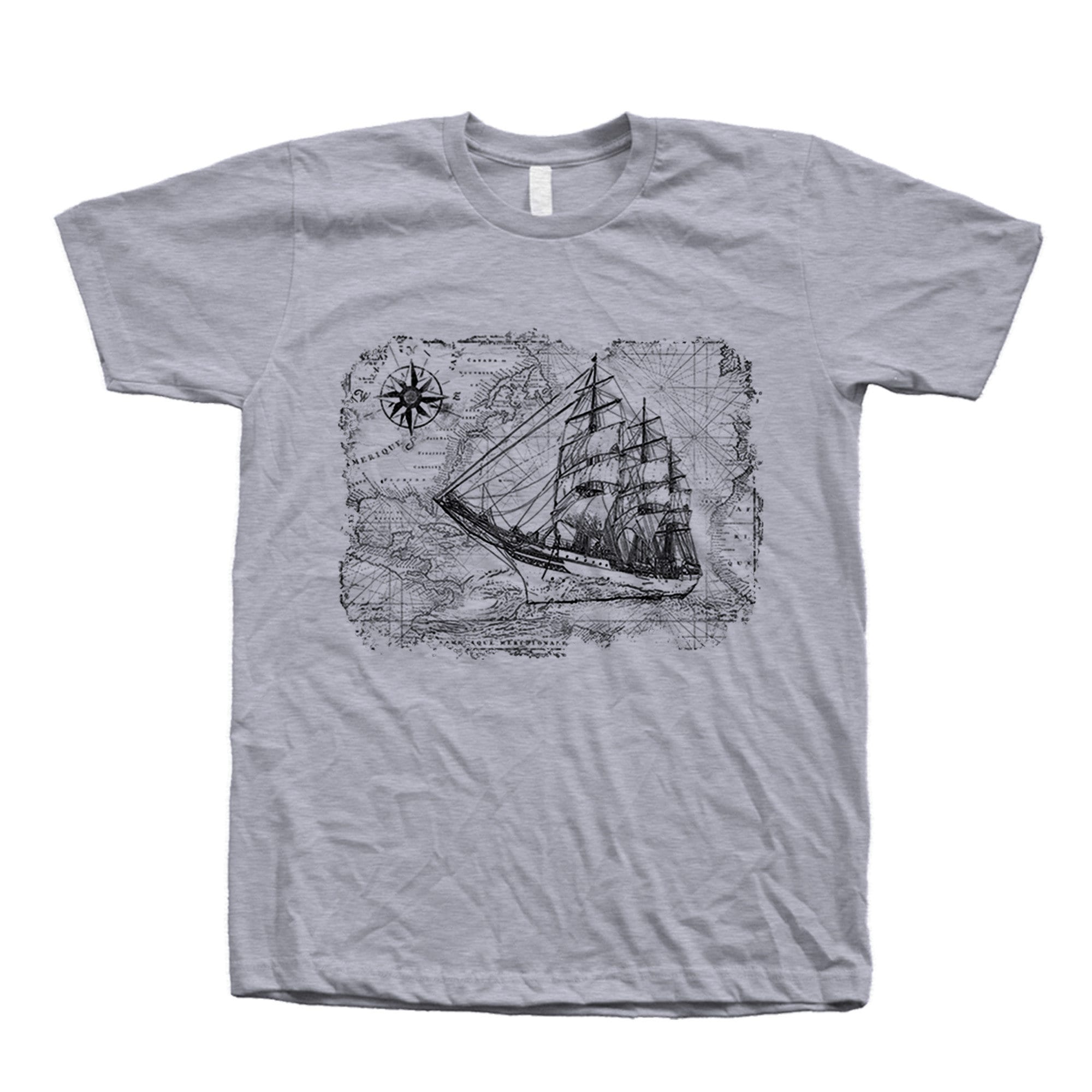 Sailing Ship Compass Map Unisex T-shirt, Sweatshirt, Hoodie (4)