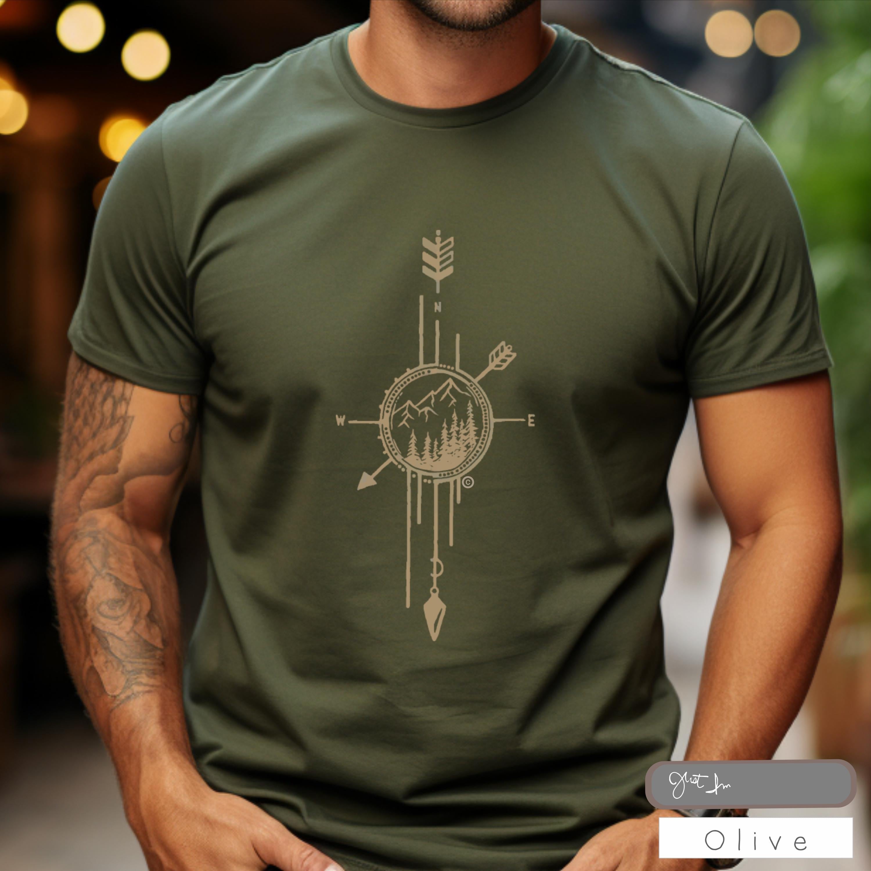 Compass Nature S-4x Camping Tee Outdoors Him Unisex T-shirt, Sweatshirt, Hoodie (4)