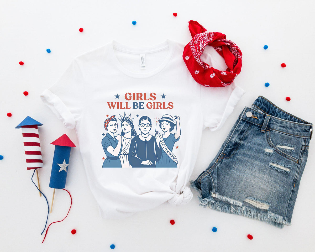 Patriotic Feminist 4th July Tee Strong American Independence Day Usa (4)