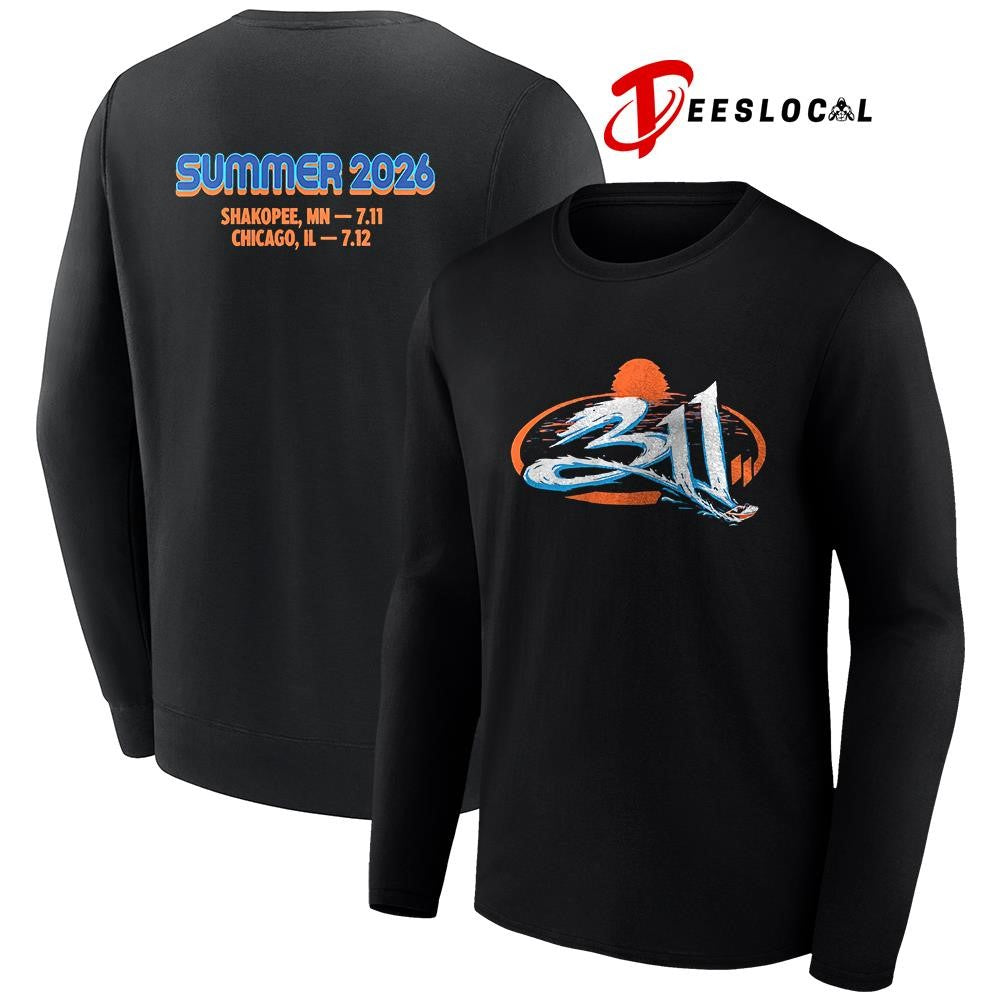 311 Band Summer Shakopee Minnesota and Chicago Illinois logo shirt