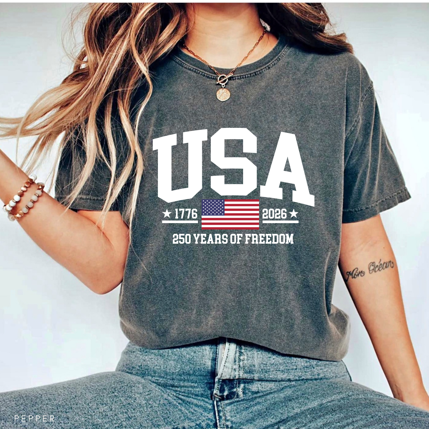 USA 250 Years of Freedom 4th of July America Tshirt