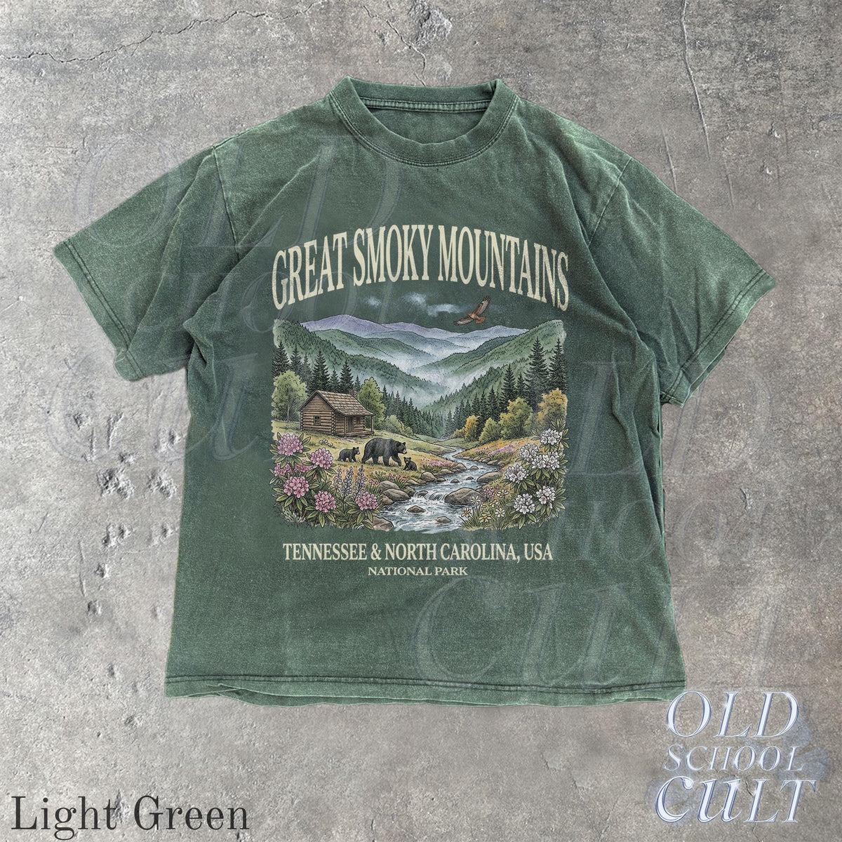 Smoky Mountains National Park Vintage 90s Retro Comfort Colors Mountain Cabin Bear Usa Nostalgia Tee (5)