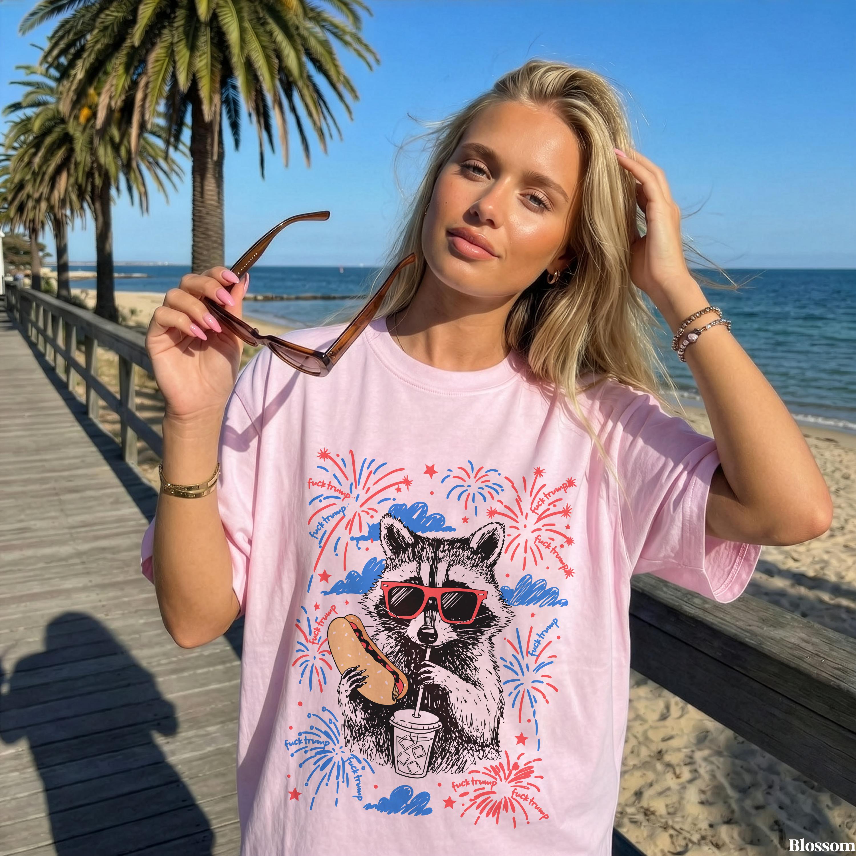 Fourth July Anti Trump Subtle Trump Raccoon Tee Fdt July 4th Usa 250 Birthday Th Anniversary Political (5)