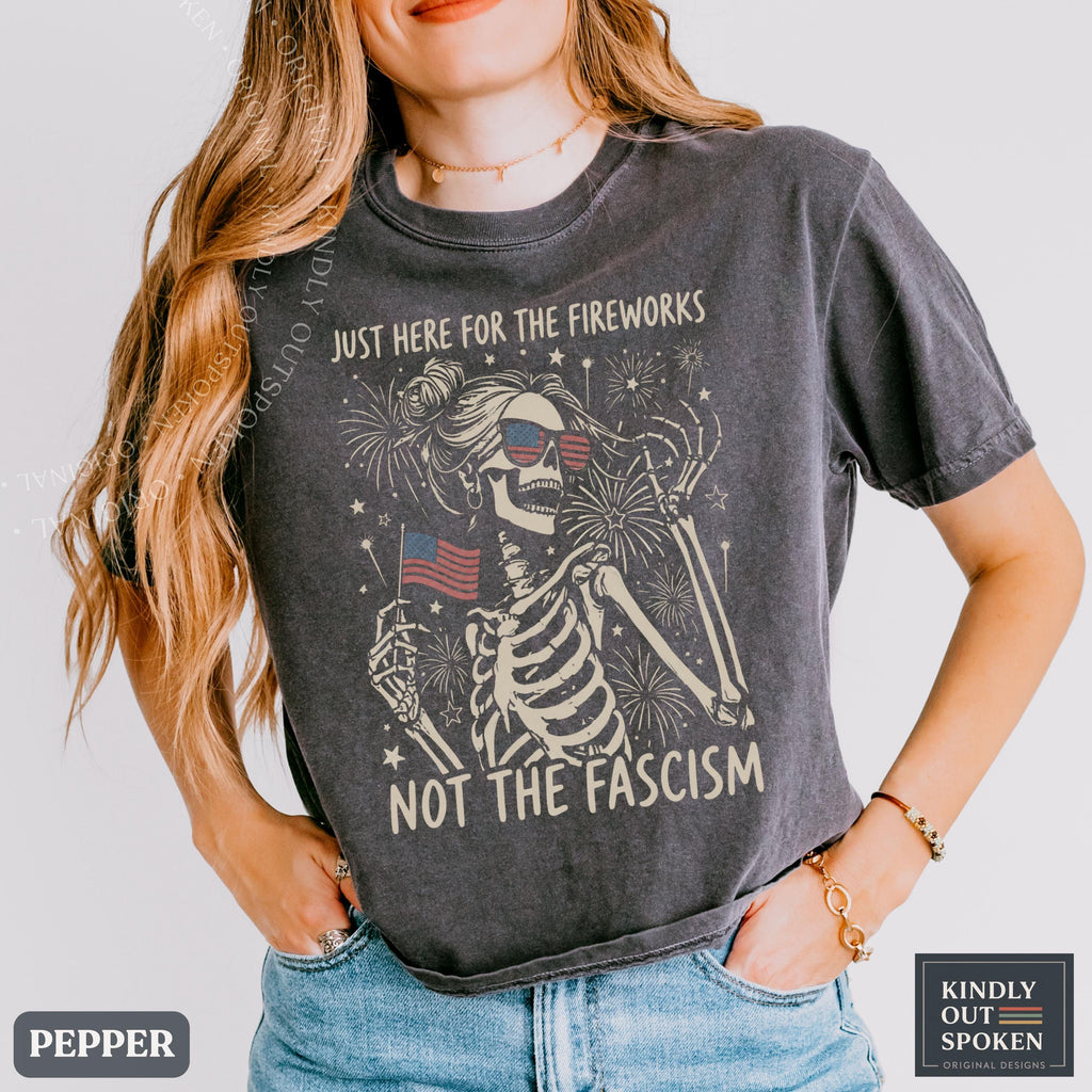 Anti Fascist July 4th Feminist Patriotic Comfort Colors Tee Liberal Fourth July Gothic America Protest Tee (5)