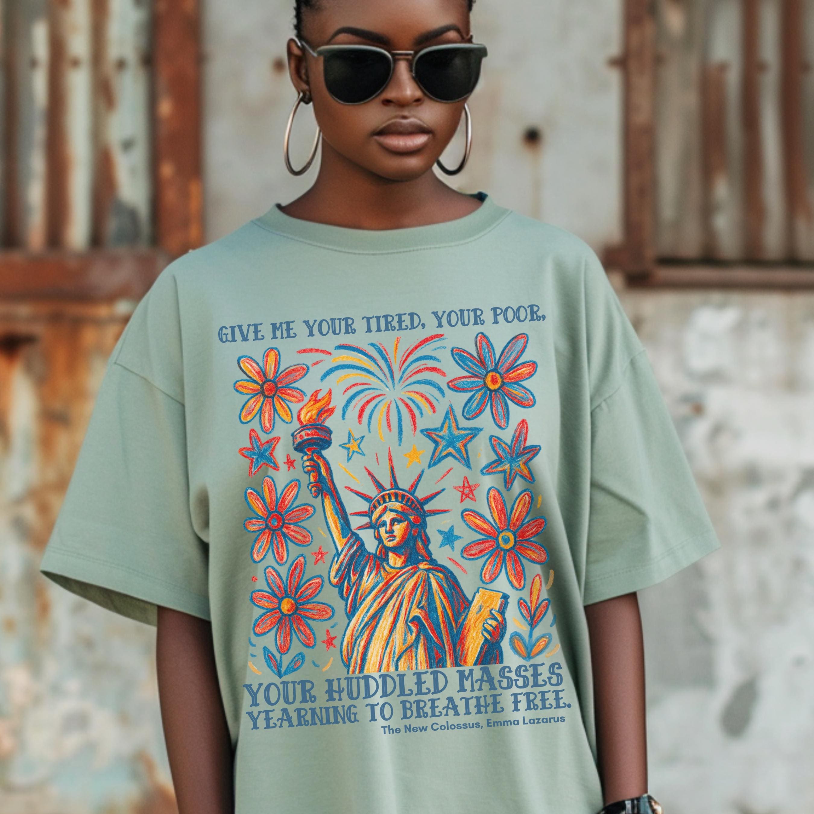 Statue Liberty Comfort Colors Liberal 4th July Protest Unisex T-shirt, Sweatshirt, Hoodie (5)