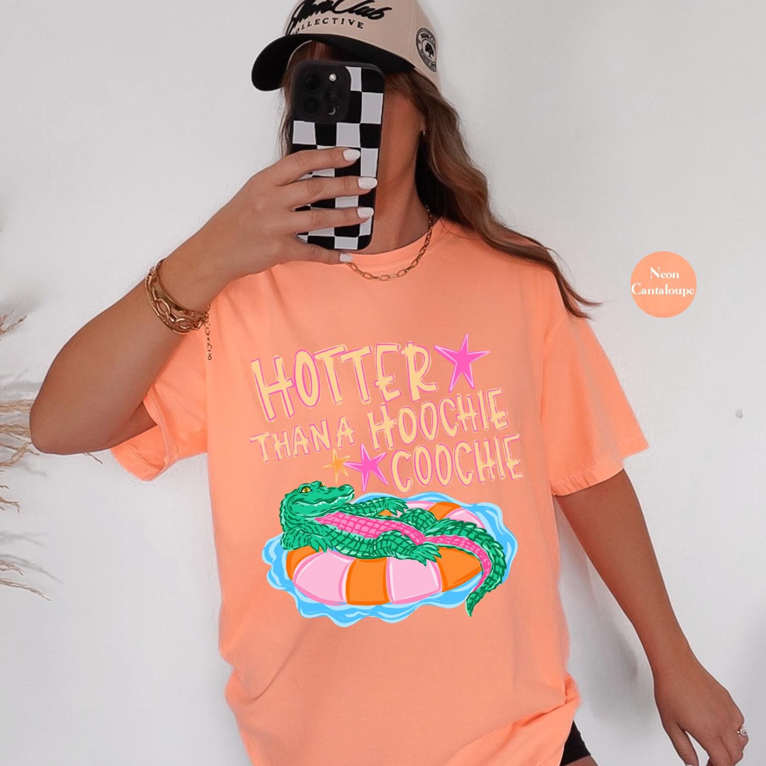 Hotter Hoochie Coochie Summer Comfort Colors Gator Summer Vacation Tee Crocodile Summer Beach (5)