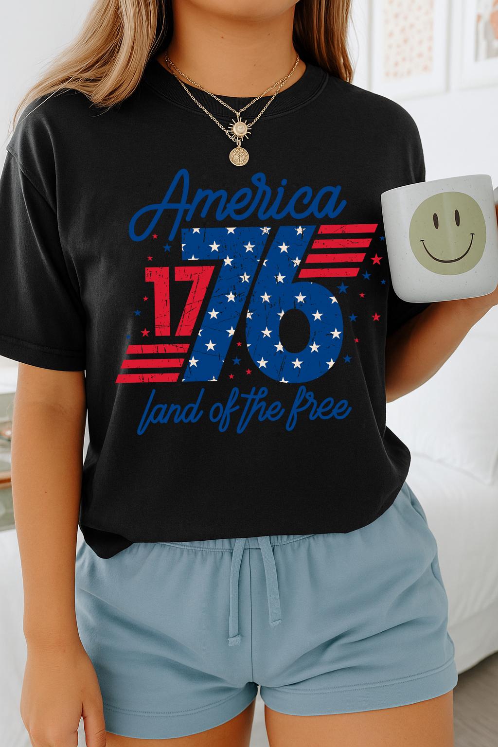 1776 America Land Free Usa Patriotic 4th July Retro Independence Day Retro Usa Tee (5)