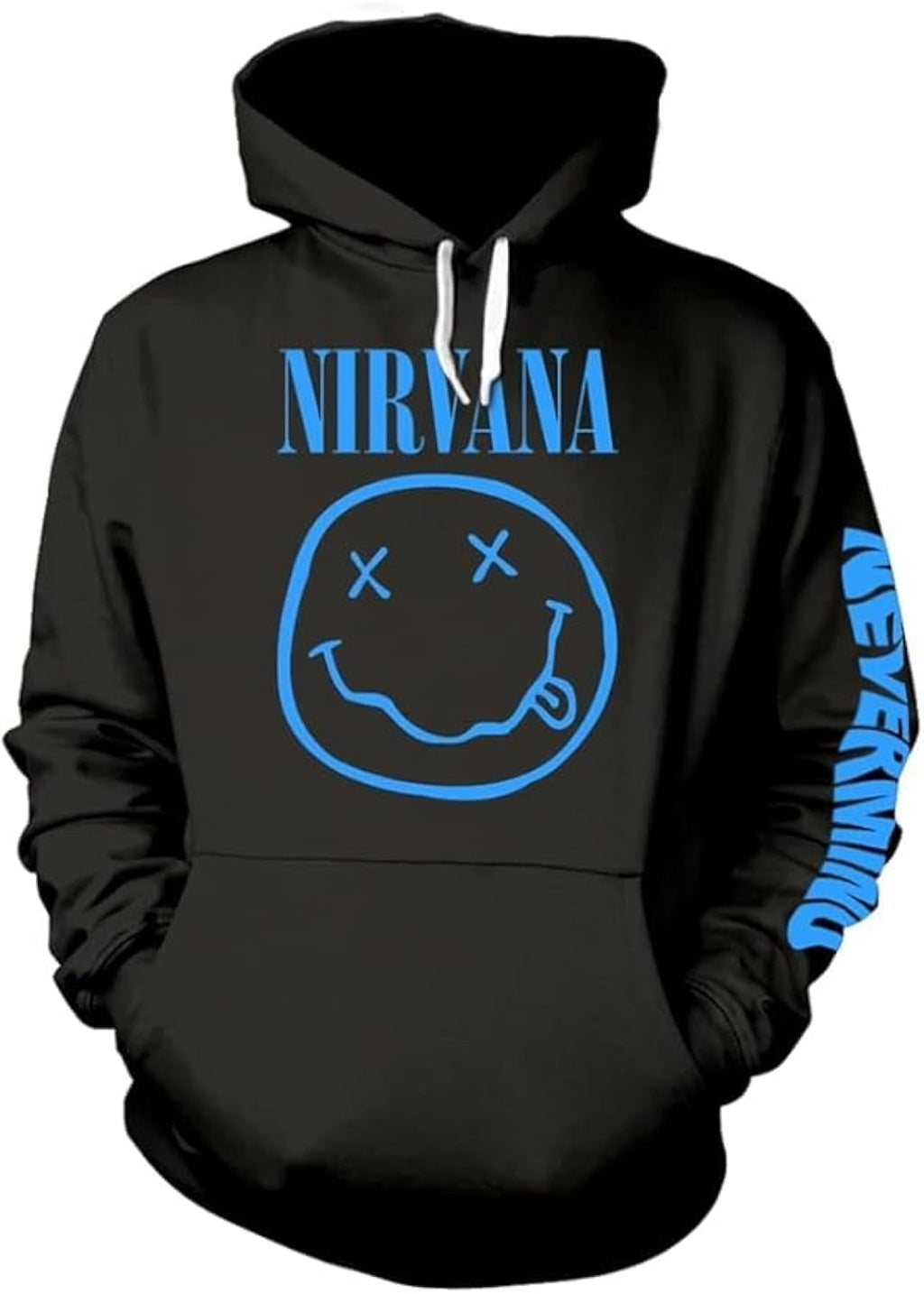 Nevermind Smile' (Black) Pull Over Hoodie (large)