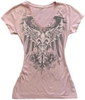 Womens Y2K Gothic Graphic V-Neck Slim Fit T-Shirt Grunge Vintage Short Sleeve Trendy Crop Tops