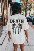 Til Death Graphic Women's T-Shirt in Natural or Ivory
