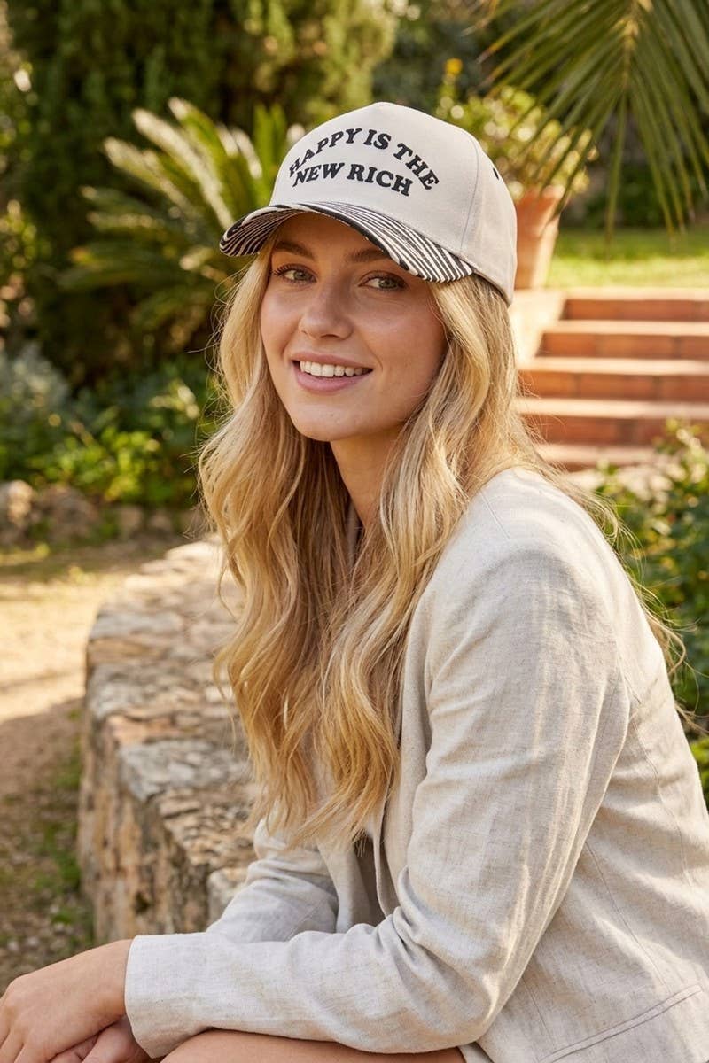 Happy Is the New Rich Two Tone Snapback Hat