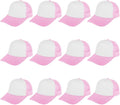 12 Pcs Sublimation Trucker Hats Blank Mesh Baseball Cap Polyester Bulk Mesh Trucker Hat for Men and Women