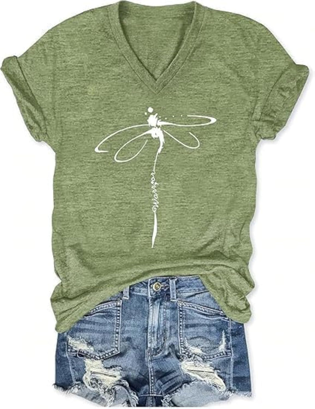 Womens Vintage Flowers V Neck Shirt Boho Floral Wildflowers Graphic Tee Casual Short Sleeve T Shirt
