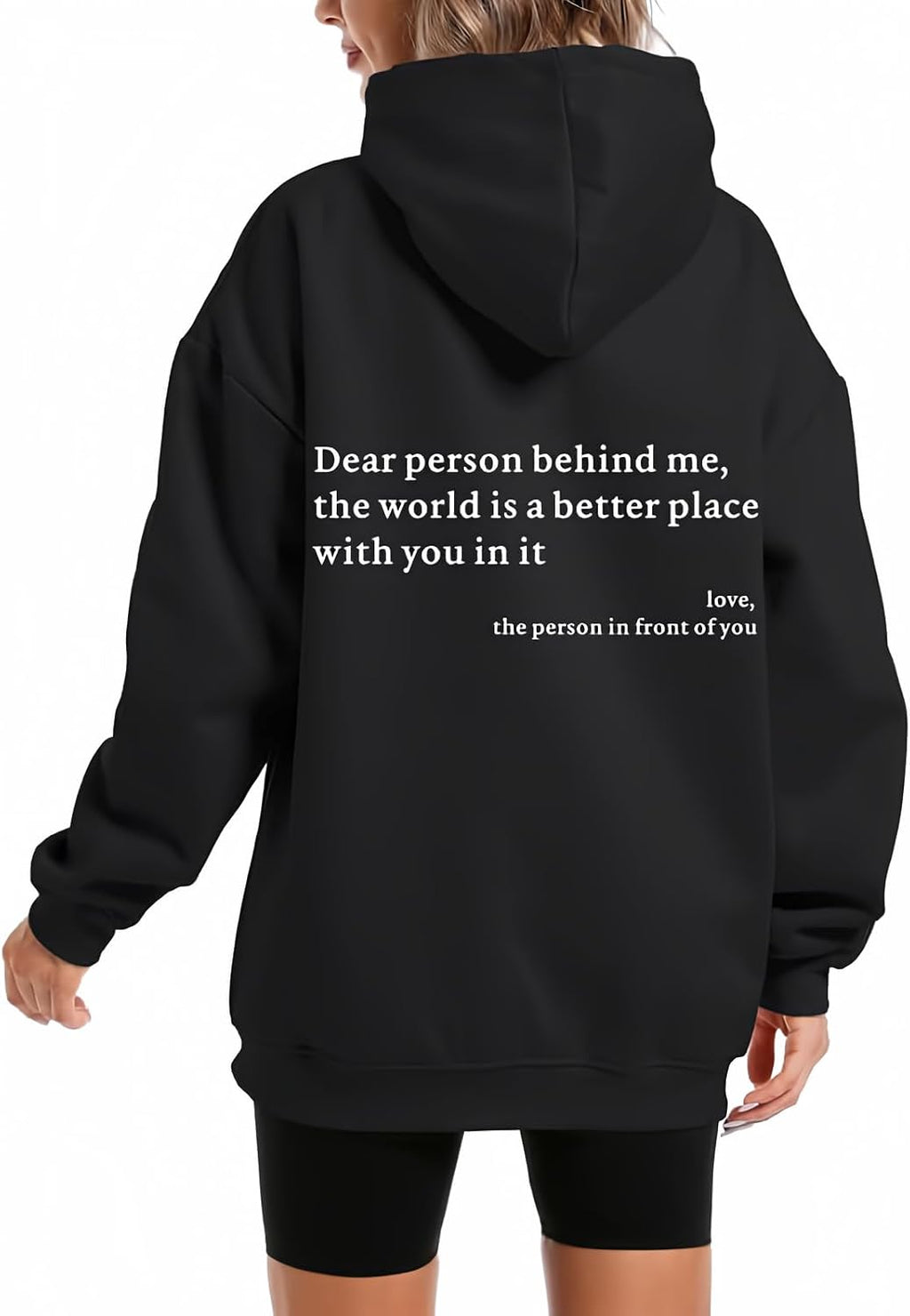 Dear Person Behind Me You Are Enough Hoodie for Women Teen Girls Oversized Aesthetic Graphic Sweatshirt Pullover Top