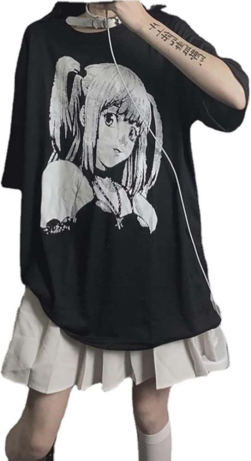Women's Loose Fit T-Shirt, Black, S, Gothic, Grunge, Streetwear, Harajuku, Dark, Size S