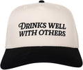 Drinks Well with Others Vintage Hat - Two-Toned Trucker Hat - Embroidered Vintage Baseball Cap for Women - Snapback