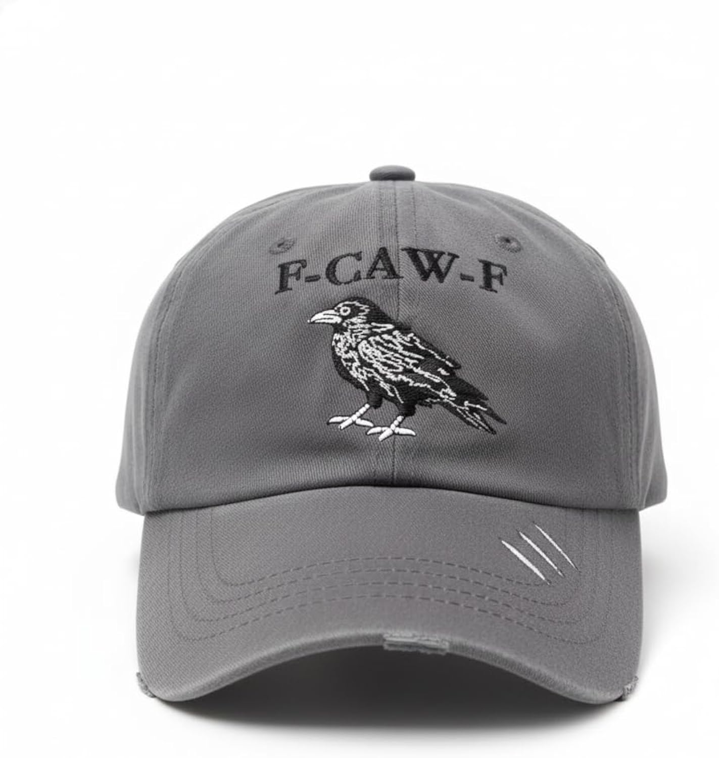 F-Caw-F Crow Hat,Adjustable Vintage Raven Embroidered Baseball Cap,for Men and Women