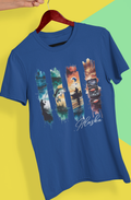 Fishing Brush Stroke  T-Shirt (Navy) - Add Your Location
