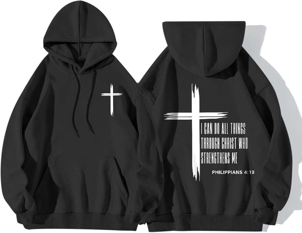 Christian Graphic Hoodies For Teen Boys Jesus Hoodie Faith God Sweatshirt Bible Verse Pullover Religious Tops