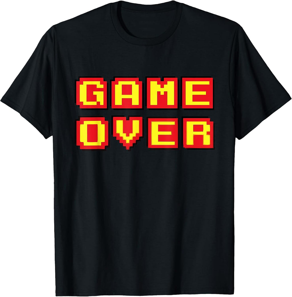 Game Over Vintage Retro Video Games Gaming Gift Arcade T-Shirt